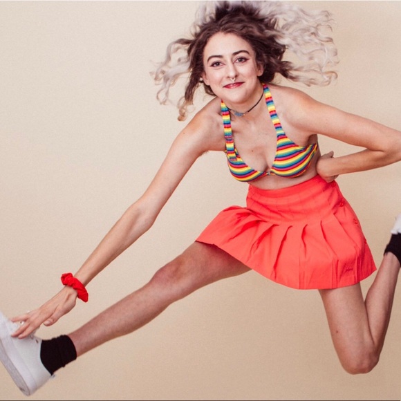 Serve Looks 90s Coral Tennis Skirt - Picture 3 of 4